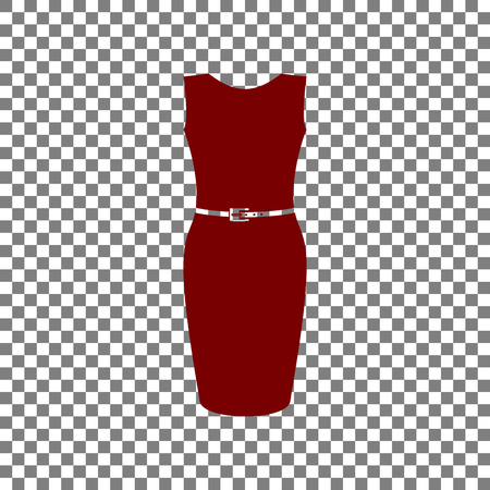 Dress sign illustration. Maroon icon on transparent background.のイラスト素材