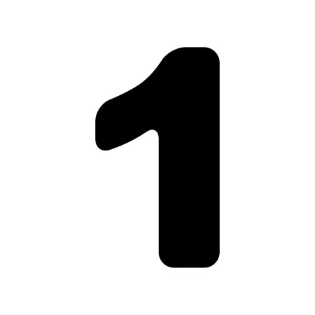 Number 1 sign design template element. Flat style black icon on white.のイラスト素材