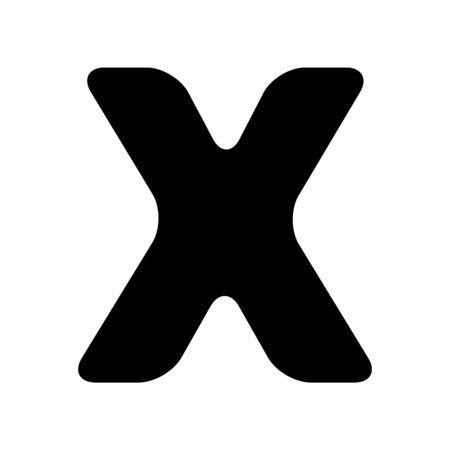 Letter X sign design template element. Flat style black icon onのイラスト素材