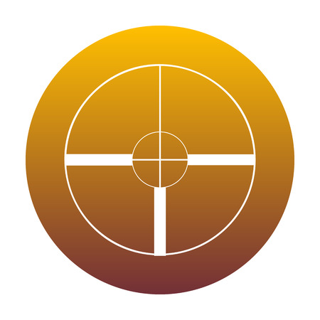 Sight sign illustration. White icon in circle with golden gradient as background. Isolated.のイラスト素材
