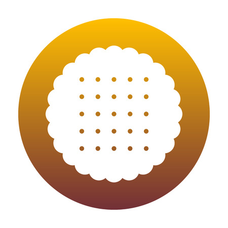 Pyramid sign illustration. White icon in circle with golden gradient as background. Isolated.のイラスト素材