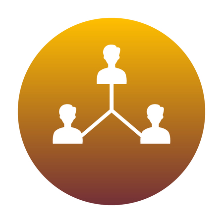 Social media marketing sign. White icon in circle with golden gradient as background. Isolated.のイラスト素材