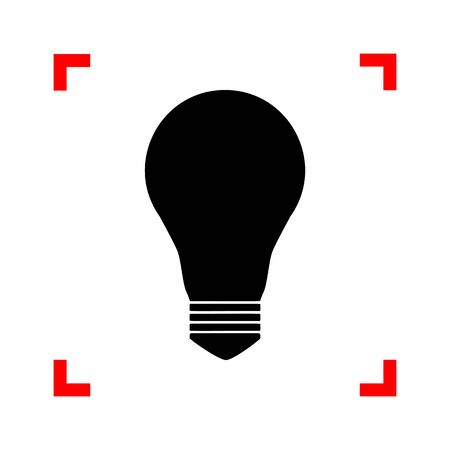 Light lamp sign. Black icon in focus corners on white background. Isolated.のイラスト素材