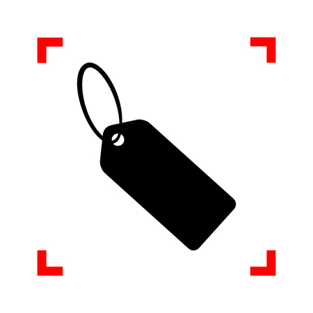 Tag sign illustration. Black icon in focus corners on white background. Isolated.のイラスト素材