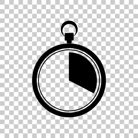 The 20 seconds, minutes stopwatch sign. Black icon on transparenのイラスト素材