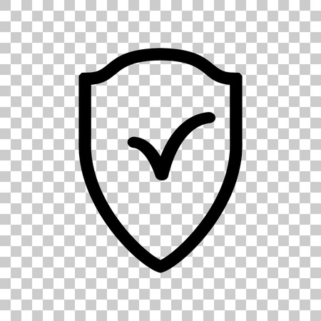 Shield sign as protection and insurance symbol Black icon on tra Shield sign as protection and insurance symbol Black icon on tra