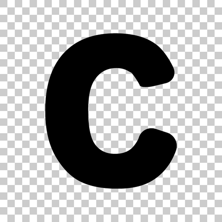 Letter C sign design template element. Black icon on transparentのイラスト素材