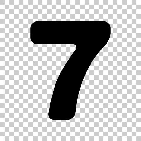 Number 7 sign design template element. Black icon on transparentのイラスト素材