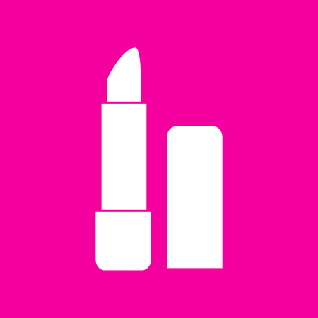 Pomade simple sign. White icon at magenta background.のイラスト素材