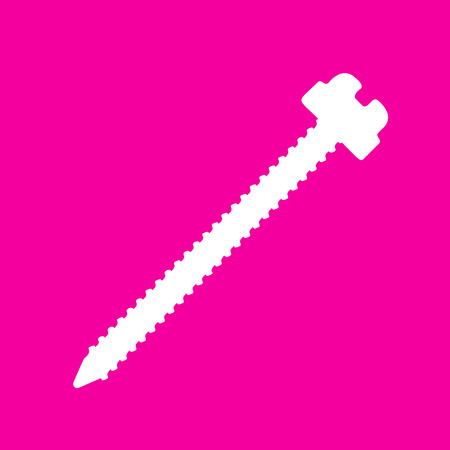 Screw sign illustration. White icon at magenta background.のイラスト素材