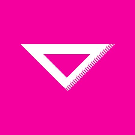 Ruler sign illustration. White icon at magenta background.のイラスト素材