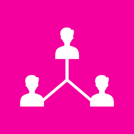Social media marketing sign. White icon at magenta background.のイラスト素材