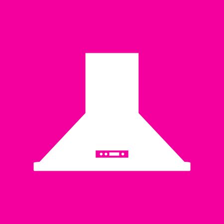 Exhaust hood. Kitchen ventilation sign. White icon at magenta background.のイラスト素材