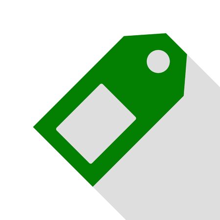 Price tag sign. Green icon with flat style shadow path.のイラスト素材