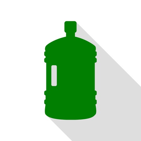 Plastic bottle silhouette sign. Green icon with flat style shadow path.のイラスト素材