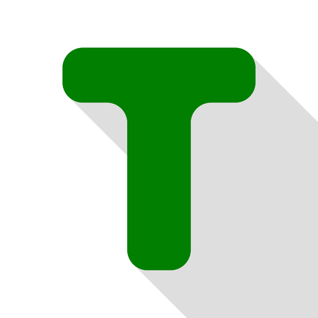Letter T sign design template element. Green icon with flat style shadow path.のイラスト素材
