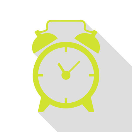 Alarm clock sign. Pear icon with flat style shadow path.のイラスト素材
