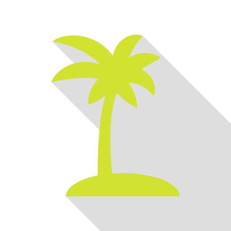 Coconut palm tree sign. Pear icon with flat style shadow path.のイラスト素材