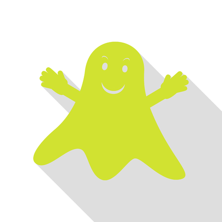 Ghost isolated sign. Pear icon with flat style shadow path.のイラスト素材