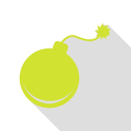 Bomb sign illustration. Pear icon with flat style shadow path.のイラスト素材