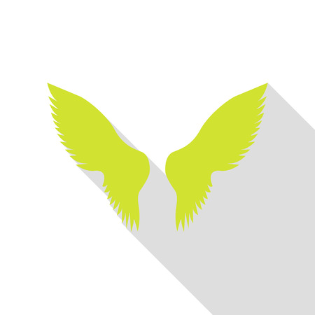 Wings sign illustration. Pear icon with flat style shadow path.のイラスト素材