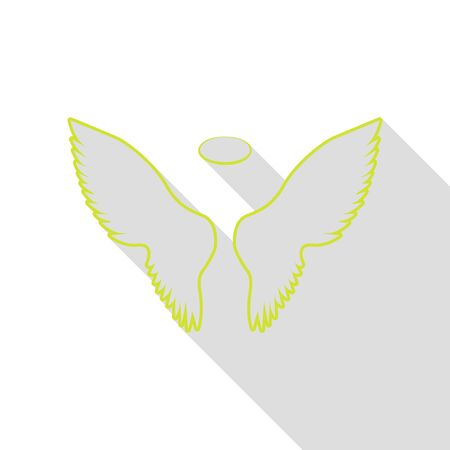 Wings sign illustration. Pear icon with flat style shadow path.のイラスト素材