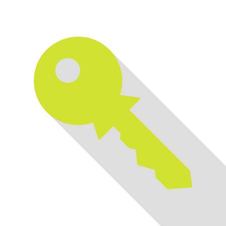Key sign illustration. Pear icon with flat style shadow path.のイラスト素材