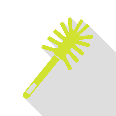 Toilet brush doodle. Pear icon with flat style shadow path.のイラスト素材