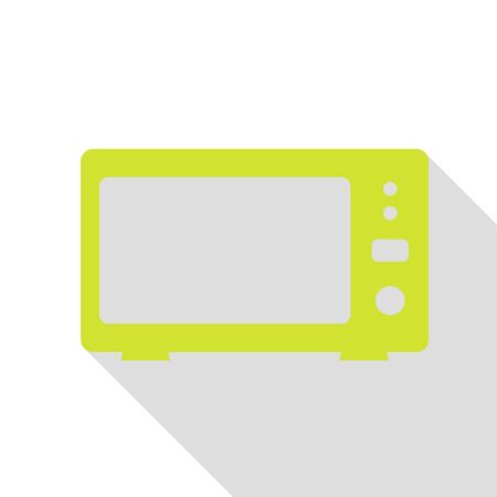 Microwave sign illustration. Pear icon with flat style shadow path.のイラスト素材