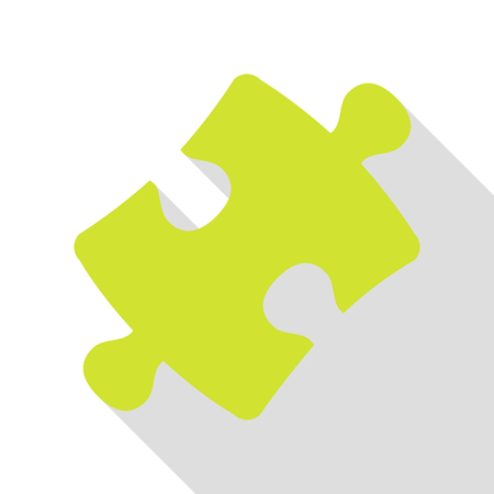 Puzzle piece sign. Pear icon with flat style shadow path.のイラスト素材