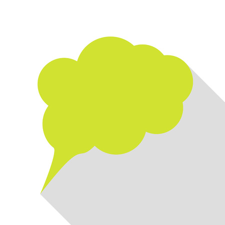 Speach bubble sign illustration. Pear icon with flat style shadow path.のイラスト素材