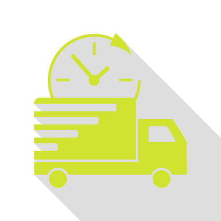 Delivery sign illustration. Pear icon with flat style shadow path.のイラスト素材