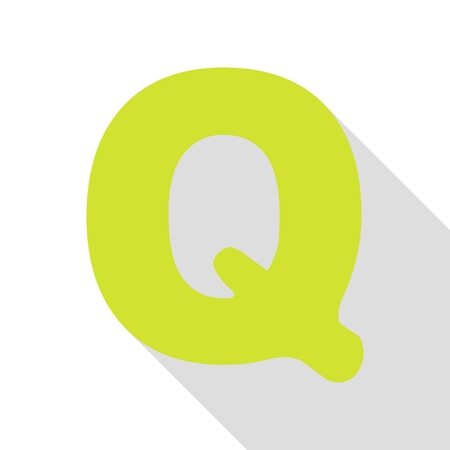 Letter Q sign design template element. Pear icon with flat style shadow path.のイラスト素材