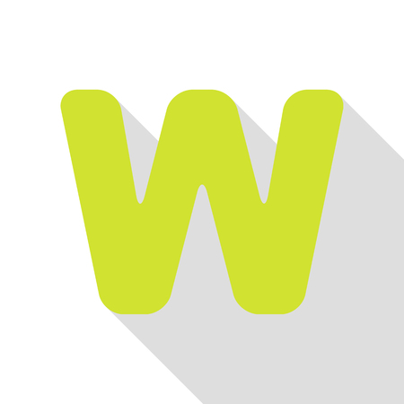 Letter W sign design template element. Pear icon with flat style shadow path.のイラスト素材