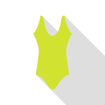 Woman`s swimsuit sign. Pear icon with flat style shadow path.のイラスト素材
