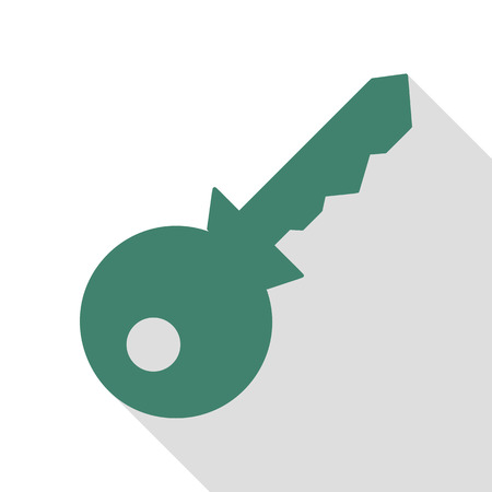 Key sign illustration. Veridian icon with flat style shadow path.のイラスト素材