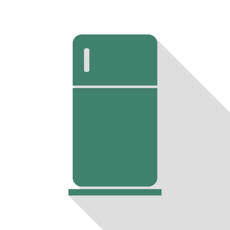 Refrigerator sign illustration. Veridian icon with flat style shadow path.のイラスト素材