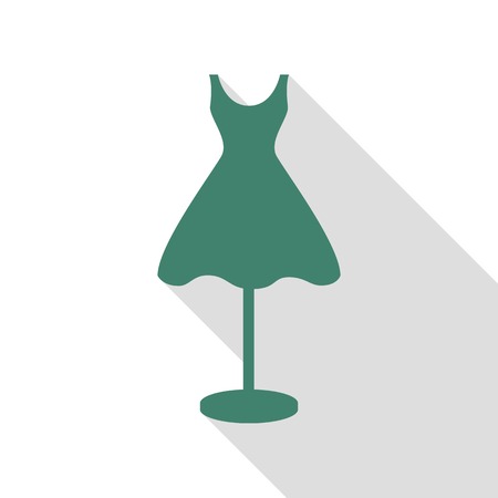 Mannequin with dress sign. Veridian icon with flat style shadow path.のイラスト素材