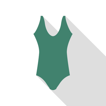 Woman`s swimsuit sign. Veridian icon with flat style shadow path.のイラスト素材