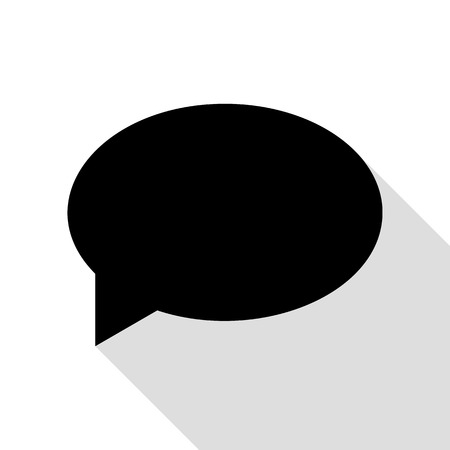 Speech bubble icon. Black icon with flat style shadow path.のイラスト素材