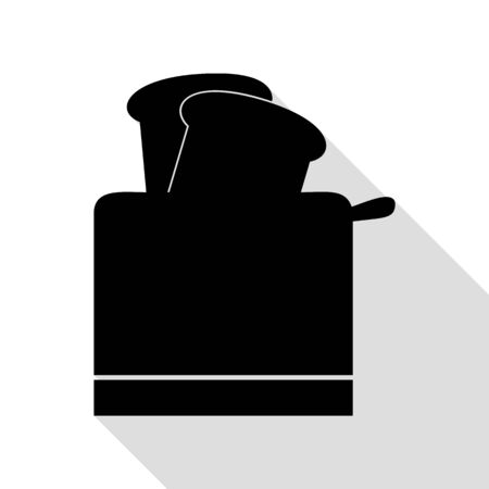 Toaster simple sign. Black icon with flat style shadow path.のイラスト素材