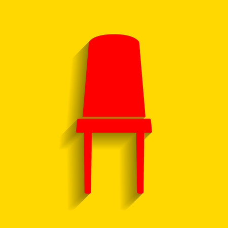 Office chair sign. Vector. Red icon with soft shadow on golden background.のイラスト素材