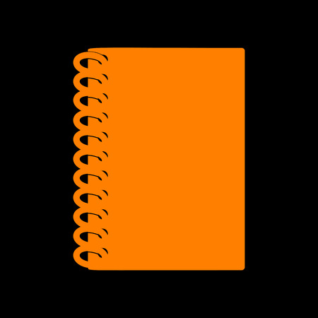 Notebook simple sign. Orange icon on black background. Old phosphor monitor. CRT.のイラスト素材