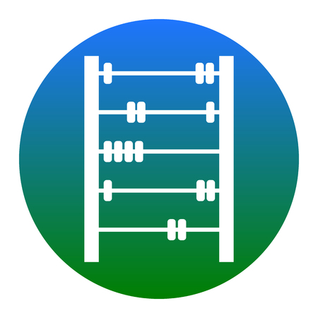 Retro abacus sign. Vector. White icon in bluish circle on white background. Isolated.のイラスト素材