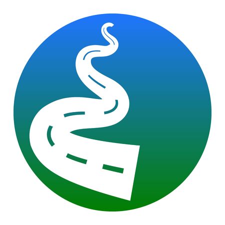 Road simple sign. White icon in bluish circle on white background. Isolated.のイラスト素材