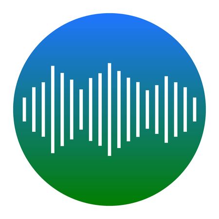 Sound waves icon. Vector. White icon in bluish circle on white background. Isolated.のイラスト素材