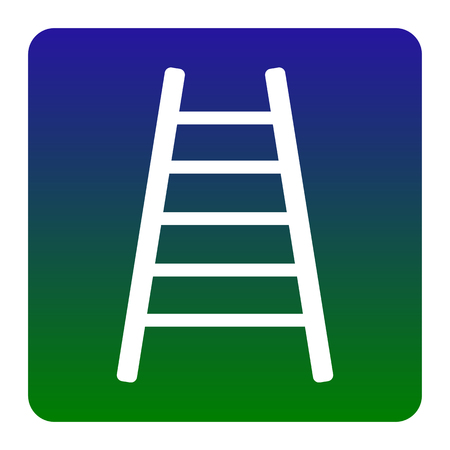 Ladder sign illustration. Vector. White icon at green-blue gradient square with rounded corners on white background. Isolated.のイラスト素材