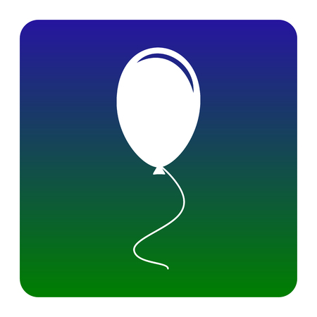 Balloon sign illustration. Vector. White icon at green-blue gradient square with rounded corners on white background. Isolated.のイラスト素材