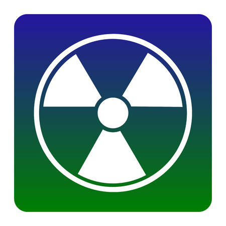 Radiation Round sign. Vector. White icon at green-blue gradient square with rounded corners on white background. Isolated.のイラスト素材