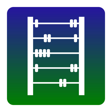 Retro abacus sign. Vector. White icon at green-blue gradient square with rounded corners on white background. Isolated.のイラスト素材